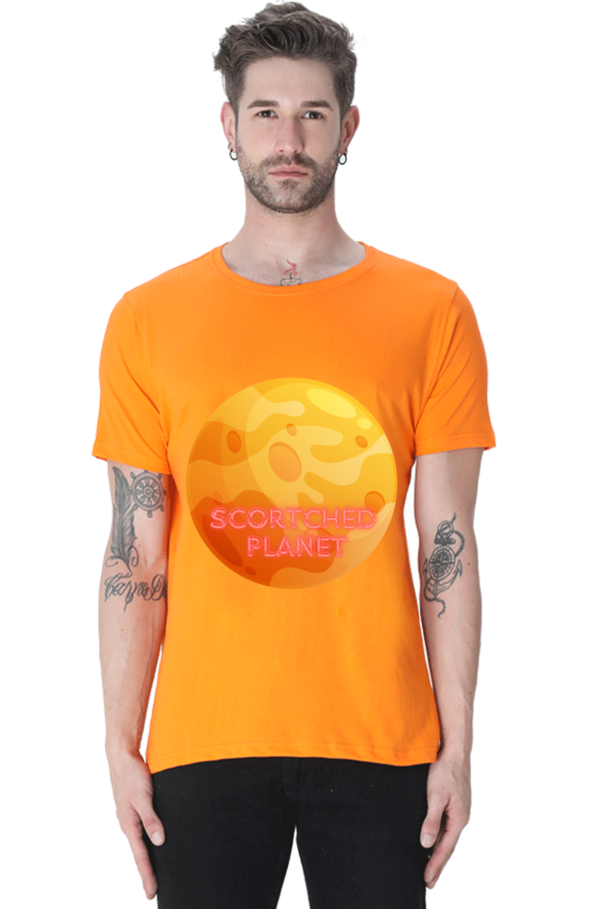 Artredis Men Cotton Printed Regular Fit T-Shirts |Scortched Planet| Round Neck