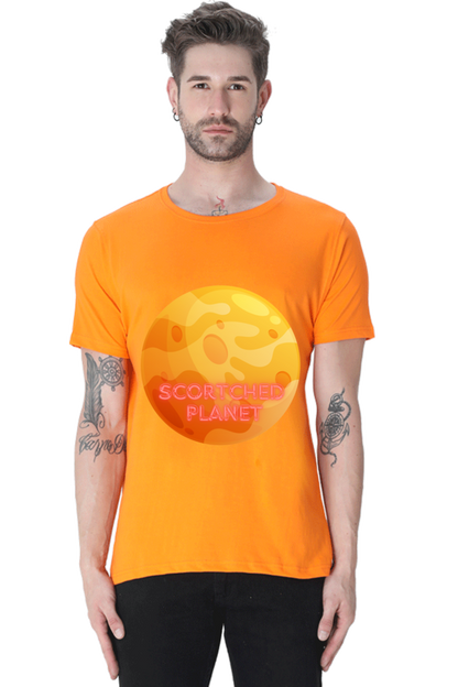 Artredis Men Cotton Printed Regular Fit T-Shirts |Scortched Planet| Round Neck