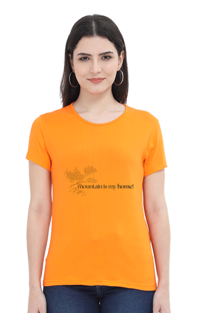 Artredis Women Cotton Printed Regular Fit T-Shirts |Mountain Home| Half Sleeves | Round Neck