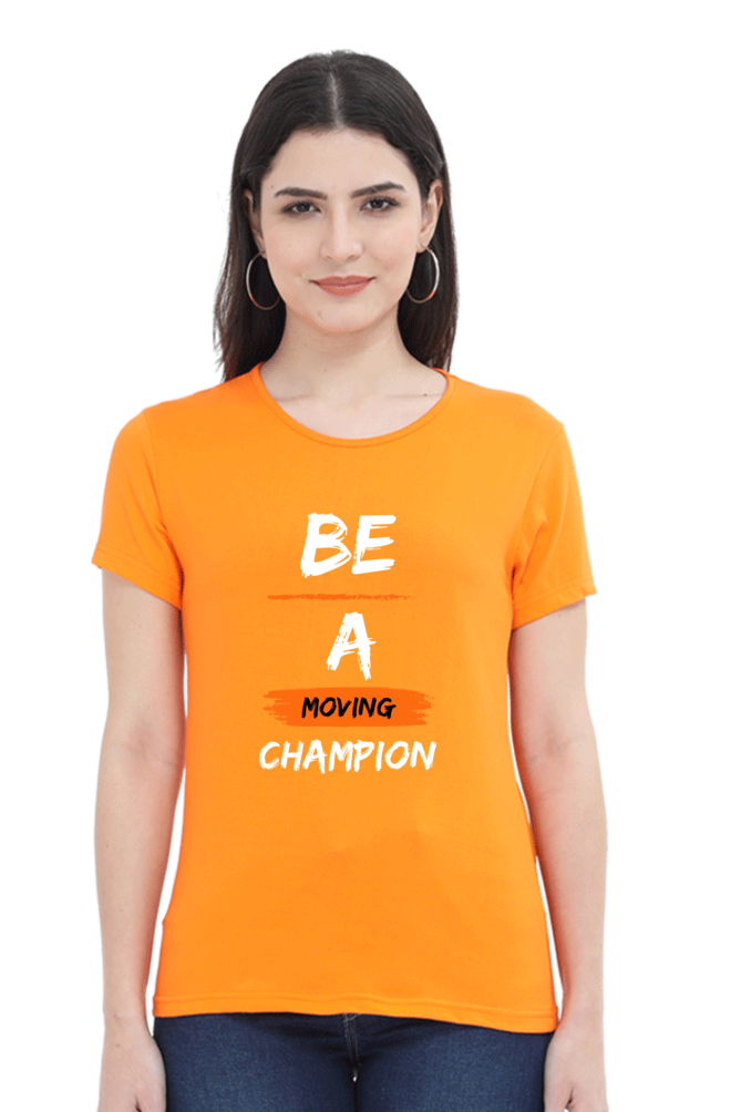 Artredis Women Cotton Printed Regular Fit T-Shirts |Be A Champion| Half Sleeves | Round Neck