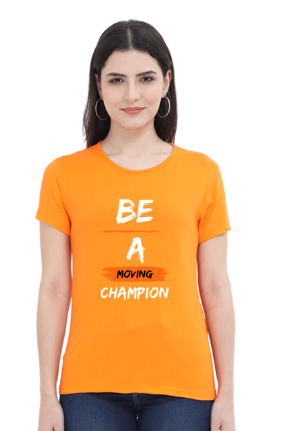 Artredis Women Cotton Printed Regular Fit T-Shirts |Be A Champion| Half Sleeves | Round Neck