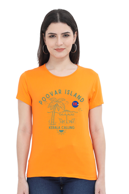 Artredis Women Cotton Printed Regular Fit T-Shirts |Poovar Island| Half Sleeves | Round Neck