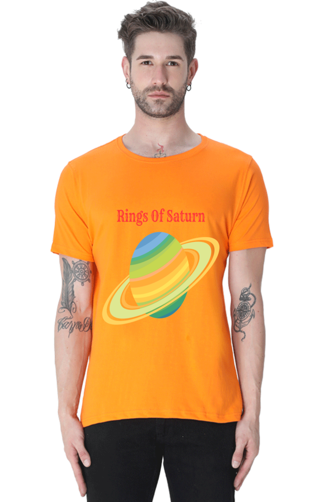 Artredis Men Cotton Printed Regular Fit T-Shirts |Rings of Saturn| Round Neck