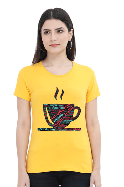 Artredis Women Cotton Regular All Over Print T-Shirts | India Cup| Half Sleeves | Round Neck