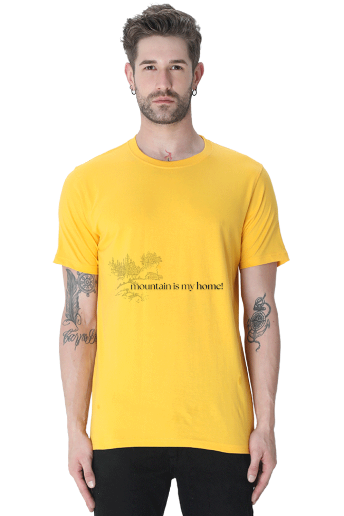 Artredis Men Cotton Printed Regular Fit T-Shirts |Mountains home| | Half Sleeves | Round Neck