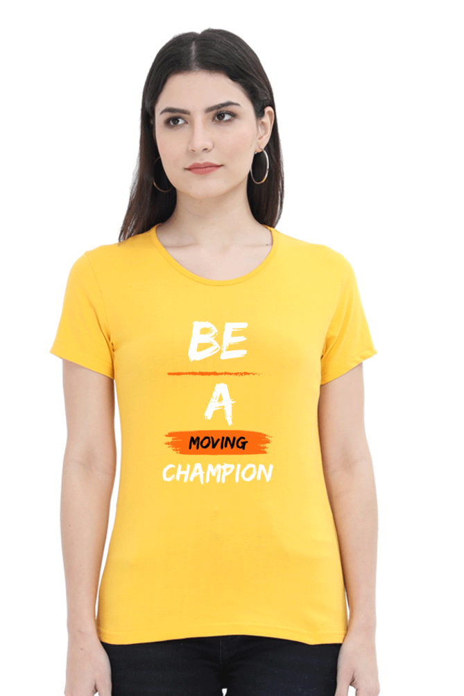 Artredis Women Cotton Printed Regular Fit T-Shirts |Be A Champion| Half Sleeves | Round Neck