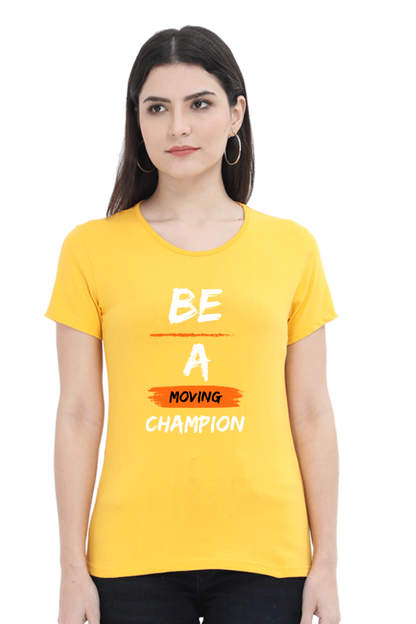 Artredis Women Cotton Printed Regular Fit T-Shirts |Be A Champion| Half Sleeves | Round Neck