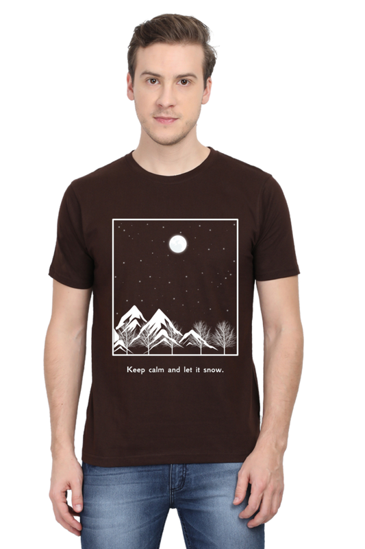 Artredis Men Cotton Printed Regular Fit T-Shirts |Let it Snow| | Half Sleeves | Round Neck