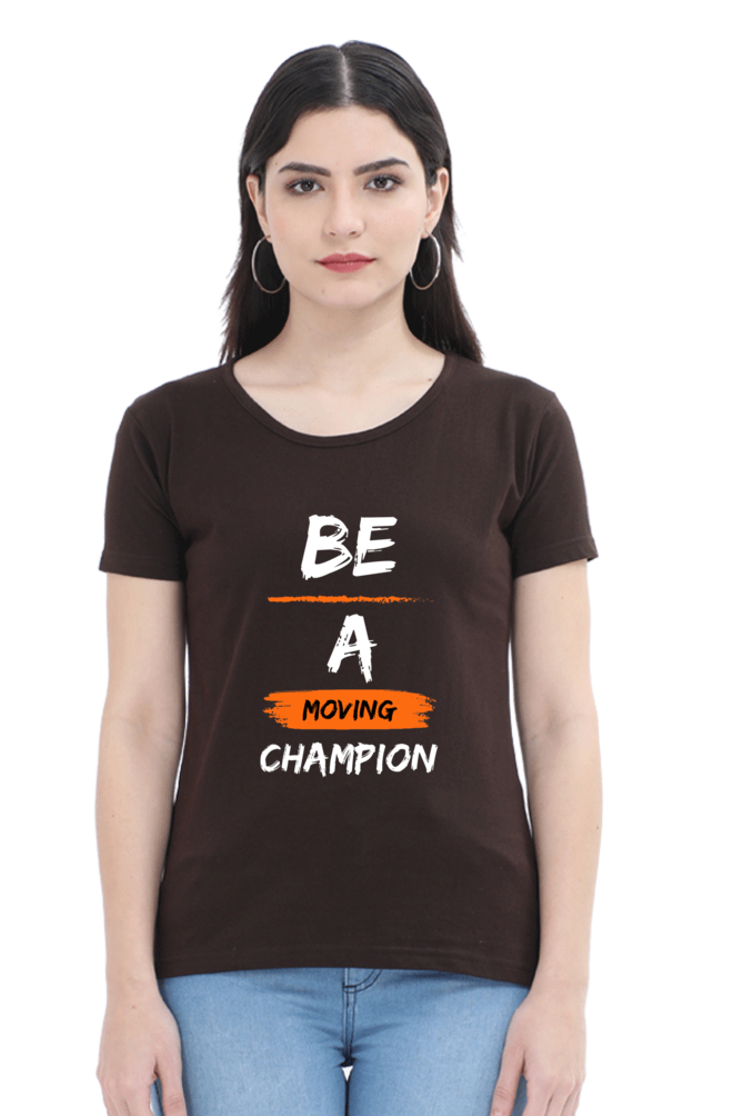 Artredis Women Cotton Printed Regular Fit T-Shirts |Be A Champion| Half Sleeves | Round Neck