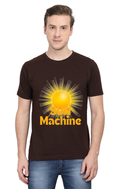 Artredis Men Cotton Printed Regular Fit T-Shirts |Sun Machine| Round Neck