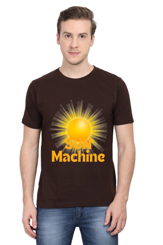 Artredis Men Cotton Printed Regular Fit T-Shirts |Sun Machine| Round Neck