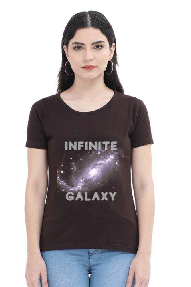 Artredis Women Cotton Regular All Over Print T-Shirts |Infinite Galaxy| Half Sleeves | Round Neck