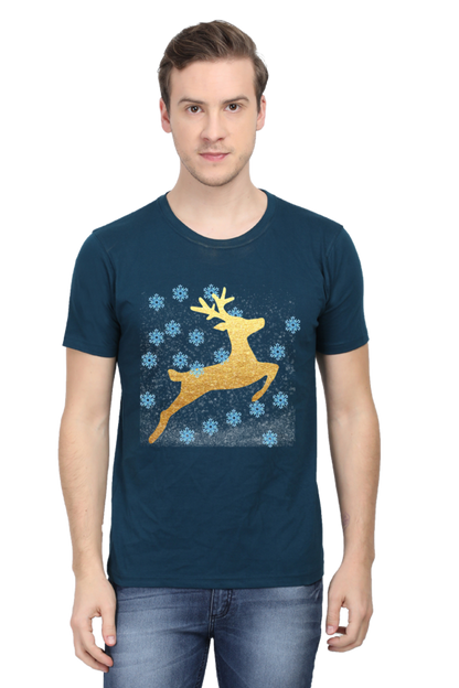 Artredis Men Cotton Printed Regular Fit T-Shirts |Reindeer | Round Neck