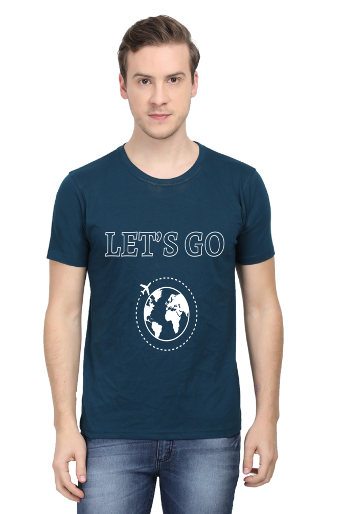 Artredis Men Cotton Printed Regular Fit T-Shirts |Lets Go| Round Neck