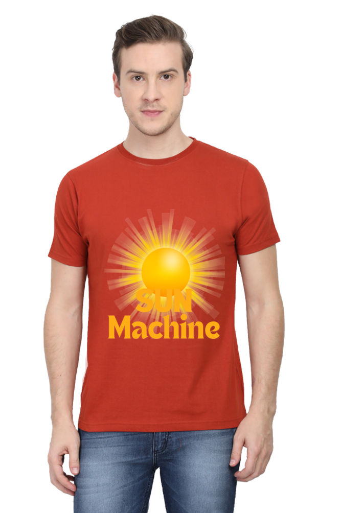 Artredis Men Cotton Printed Regular Fit T-Shirts |Sun Machine| Round Neck