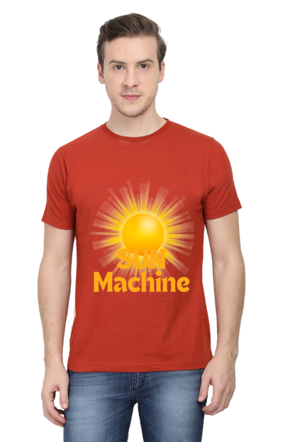 Artredis Men Cotton Printed Regular Fit T-Shirts |Sun Machine| Round Neck