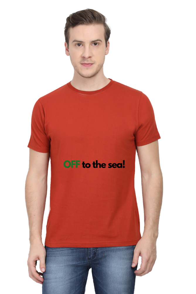 Artredis Men Cotton Printed Regular Fit T-Shirts |Off to the Sea| | Half Sleeves | Round Neck