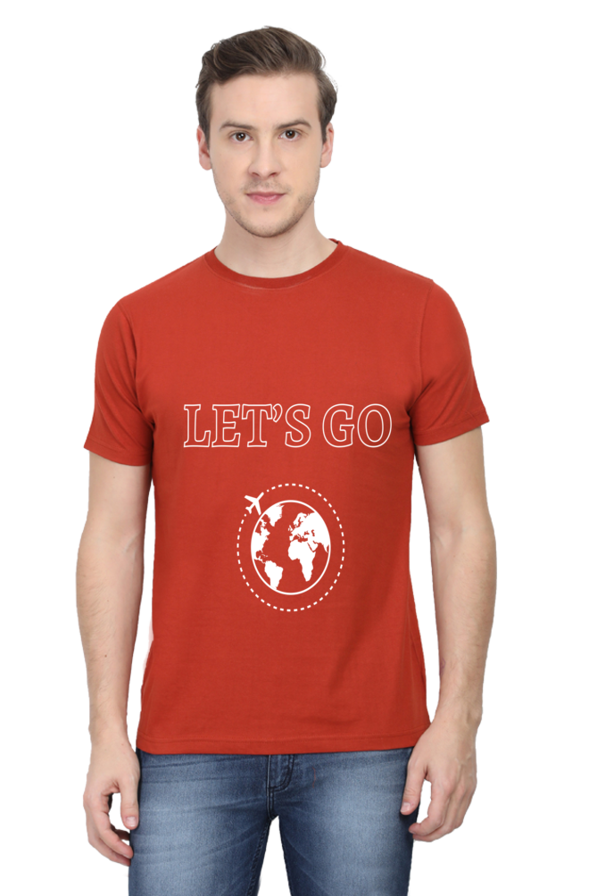 Artredis Men Cotton Printed Regular Fit T-Shirts |Lets Go| Round Neck