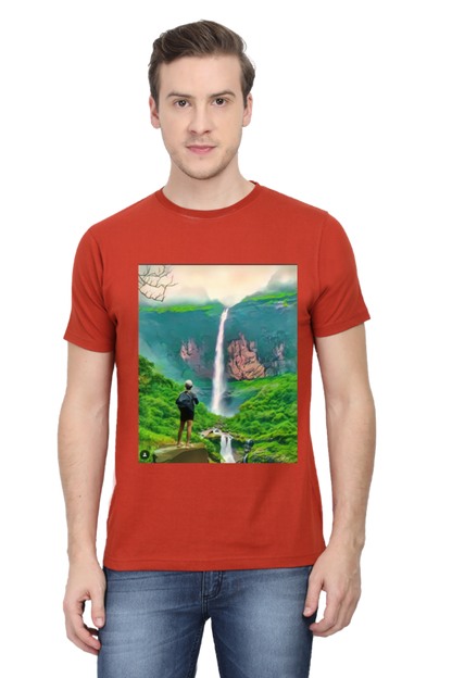 Artredis Men Cotton Printed Regular Fit T-Shirts |Nanemachi Falls| | Half Sleeves | Round Neck