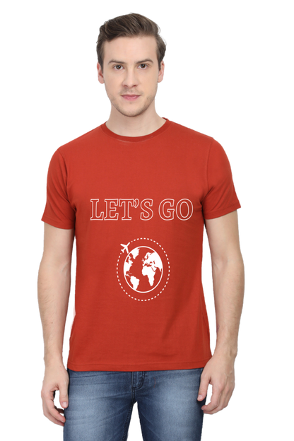 Artredis Men Cotton Printed Regular Fit T-Shirts |Lets Go| Round Neck