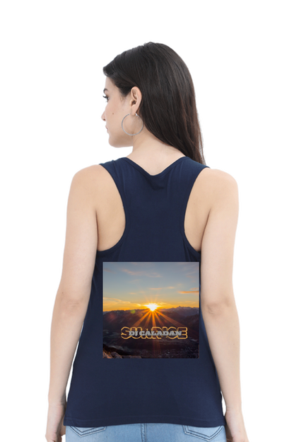 Artredis Women Cotton Tank Top | Sunshine| Half Sleeves | Round Neck