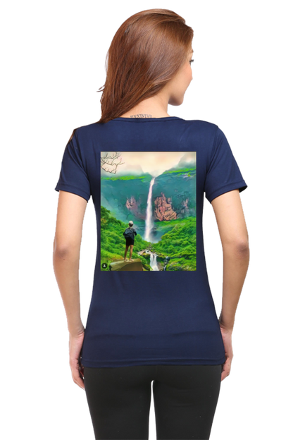 Artredis Women Cotton Printed Regular Fit T-Shirts |Nanemachi Falls| Half Sleeves | Round Neck