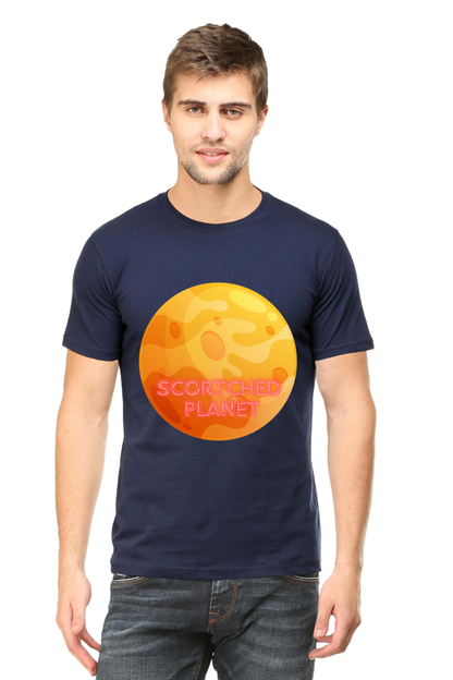 Artredis Men Cotton Printed Regular Fit T-Shirts |Scortched Planet| Round Neck