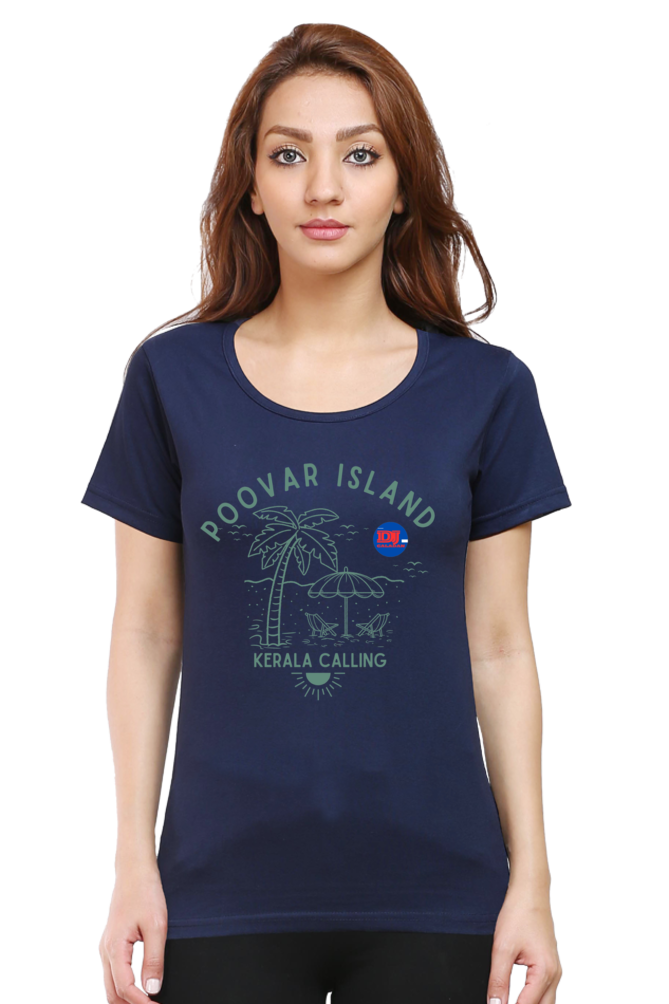 Artredis Women Cotton Printed Regular Fit T-Shirts |Poovar Island| Half Sleeves | Round Neck