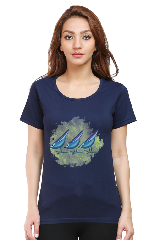 Artredis Women Cotton Printed Regular Fit T-Shirts |Birds | | Half Sleeves | Round Neck