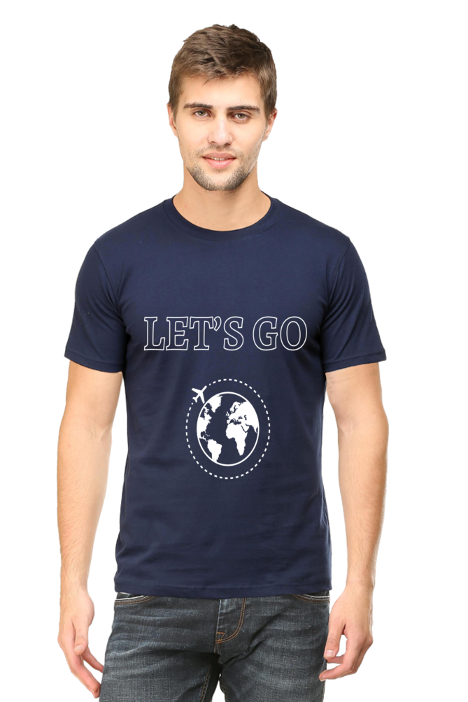 Artredis Men Cotton Printed Regular Fit T-Shirts |Lets Go| Round Neck