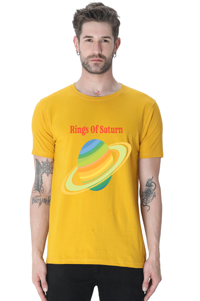 Artredis Men Cotton Printed Regular Fit T-Shirts |Rings of Saturn| Round Neck