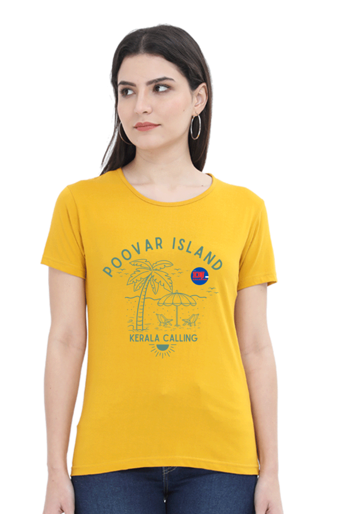 Artredis Women Cotton Printed Regular Fit T-Shirts |Poovar Island| Half Sleeves | Round Neck