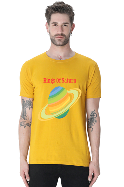 Artredis Men Cotton Printed Regular Fit T-Shirts |Rings of Saturn| Round Neck