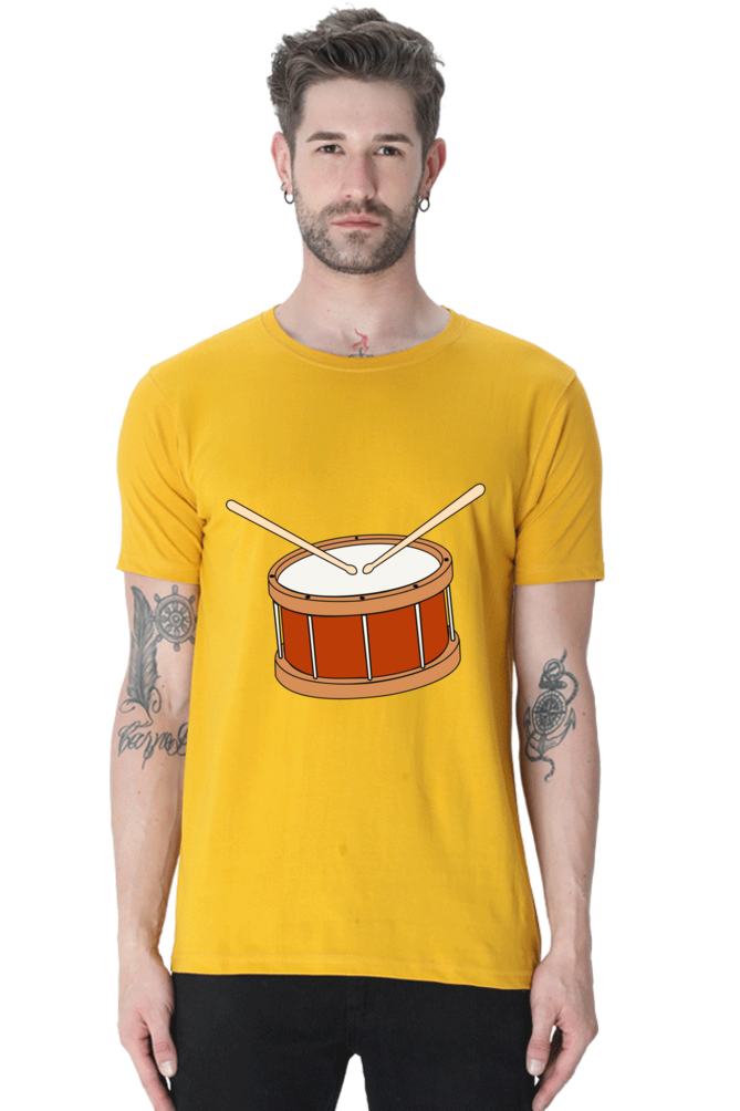 Artredis Men Cotton Printed Regular Fit T-Shirts |Drum| | Half Sleeves | Round Neck