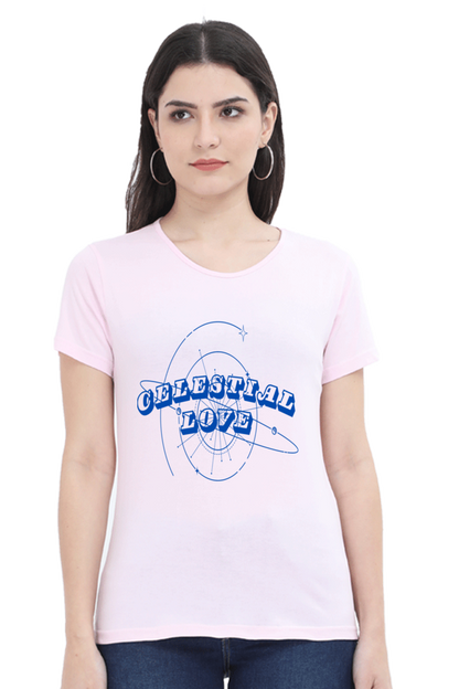 Artredis Women Cotton Regular All Over Print T-Shirts |Celestial Love| Half Sleeves | Round Neck