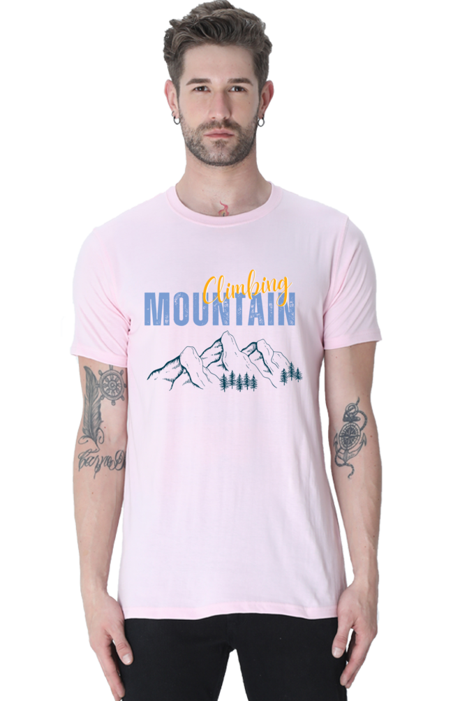 Artredis Men Cotton Printed Regular Fit T-Shirts |Climbing Mountains| | Half Sleeves | Round Neck