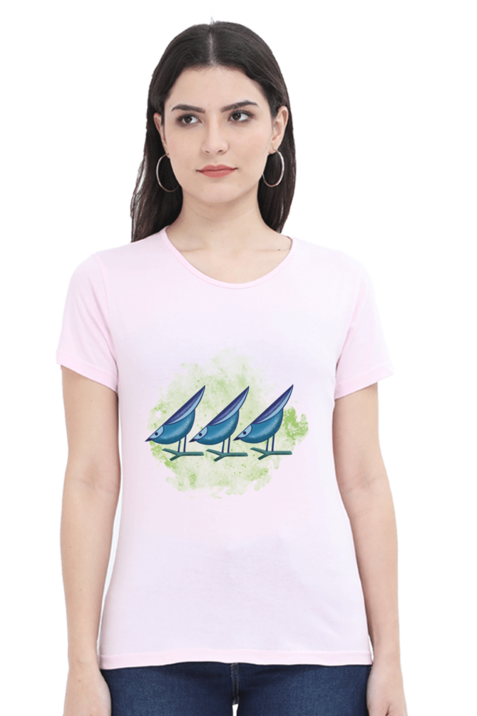 Artredis Women Cotton Printed Regular Fit T-Shirts |Birds | | Half Sleeves | Round Neck