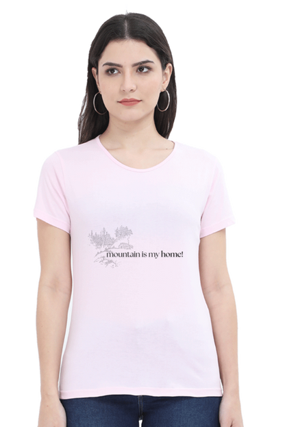 Artredis Women Cotton Printed Regular Fit T-Shirts |Mountain Home| Half Sleeves | Round Neck