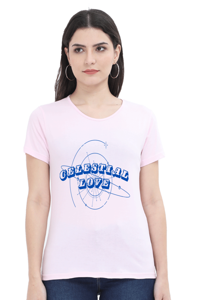 Artredis Women Cotton Regular All Over Print T-Shirts |Celestial Love| Half Sleeves | Round Neck