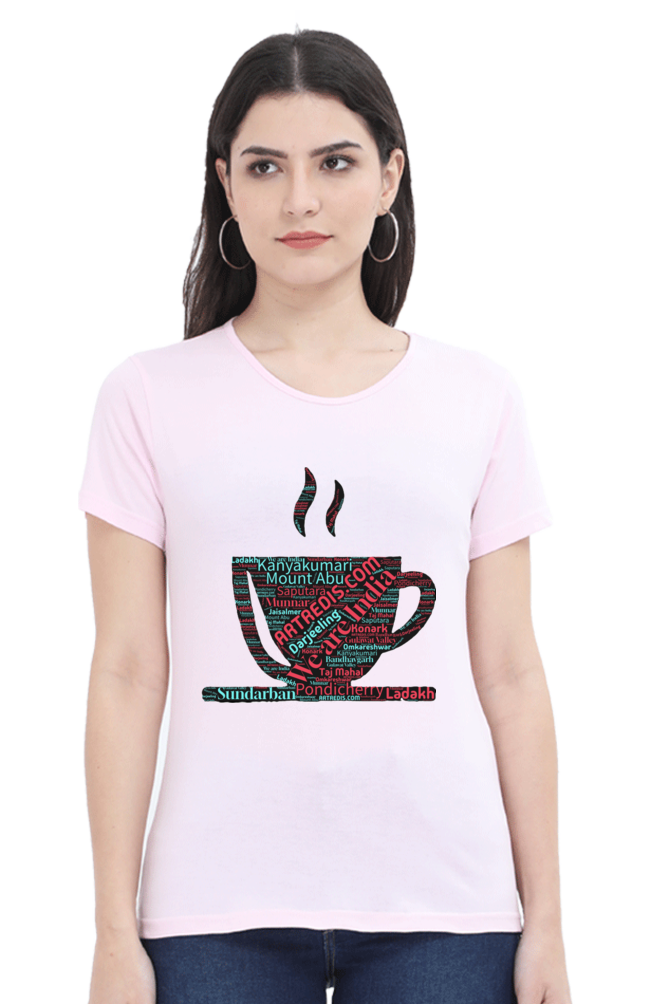 Artredis Women Cotton Regular All Over Print T-Shirts | India Cup| Half Sleeves | Round Neck