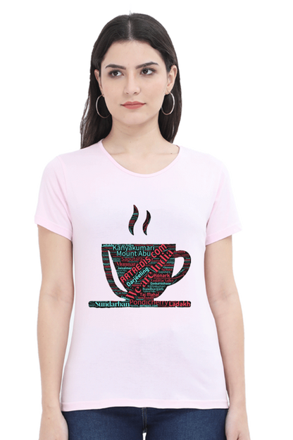 Artredis Women Cotton Regular All Over Print T-Shirts | India Cup| Half Sleeves | Round Neck