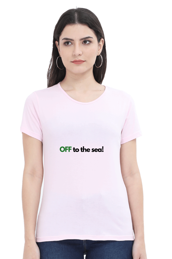 Artredis Women Cotton Printed Regular Fit T-Shirts |Off to Sea| Half Sleeves | Round Neck