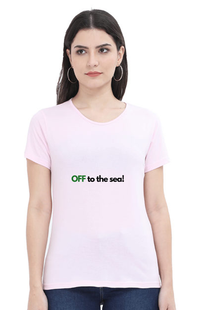 Artredis Women Cotton Printed Regular Fit T-Shirts |Off to Sea| Half Sleeves | Round Neck