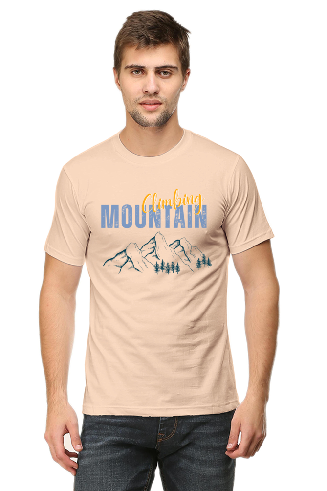 Artredis Men Cotton Printed Regular Fit T-Shirts |Climbing Mountains| | Half Sleeves | Round Neck