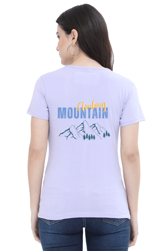 Artredis Women Cotton Printed Regular Fit T-Shirts |Climbing Mountains| Half Sleeves | Round Neck