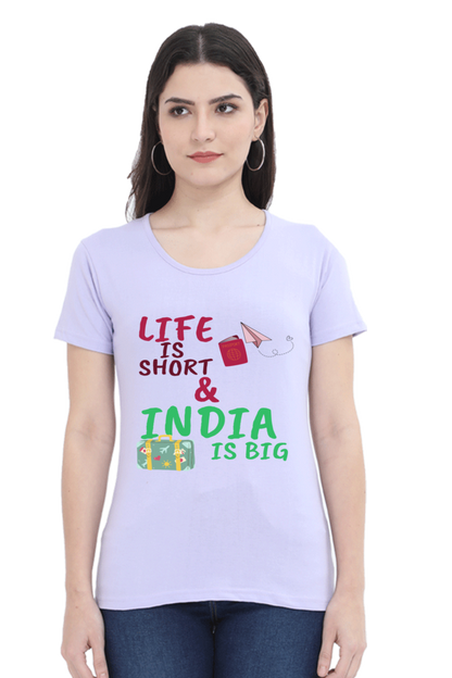 Artredis Women Cotton Printed Regular Fit T-Shirts | Life is Short| Half Sleeves | Round Neck