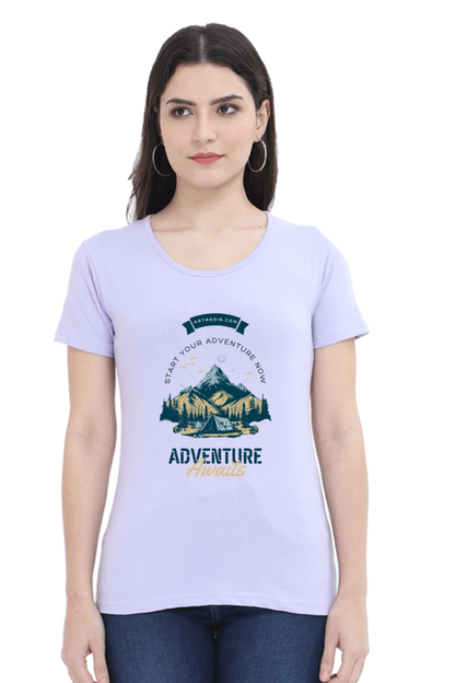 Artredis Women Cotton Printed Regular Fit T-Shirts |Adventure Awaits| Half Sleeves | Round Neck