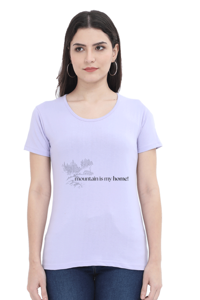 Artredis Women Cotton Printed Regular Fit T-Shirts |Mountain Home| Half Sleeves | Round Neck