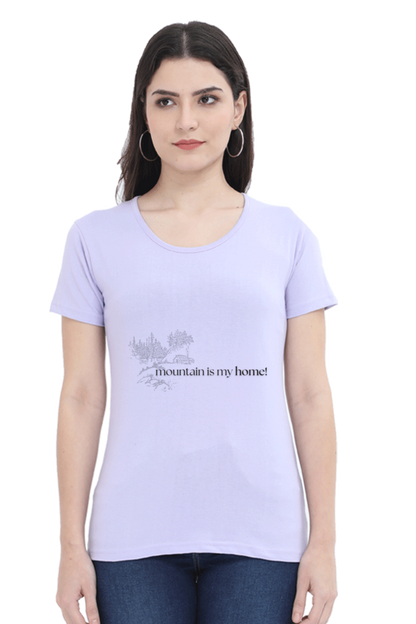 Artredis Women Cotton Printed Regular Fit T-Shirts |Mountain Home| Half Sleeves | Round Neck