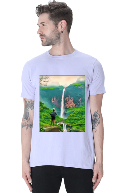 Artredis Men Cotton Printed Regular Fit T-Shirts |Nanemachi Falls| | Half Sleeves | Round Neck